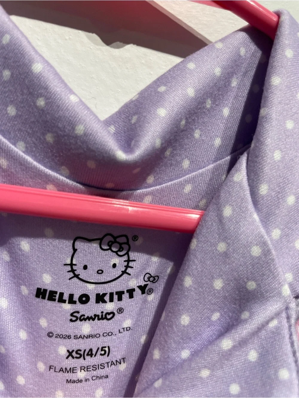 Hello Kitty Girls Pajama Top Purple Size XS(4-5) NWT NO BOTTOMS - Picture 4 of 5